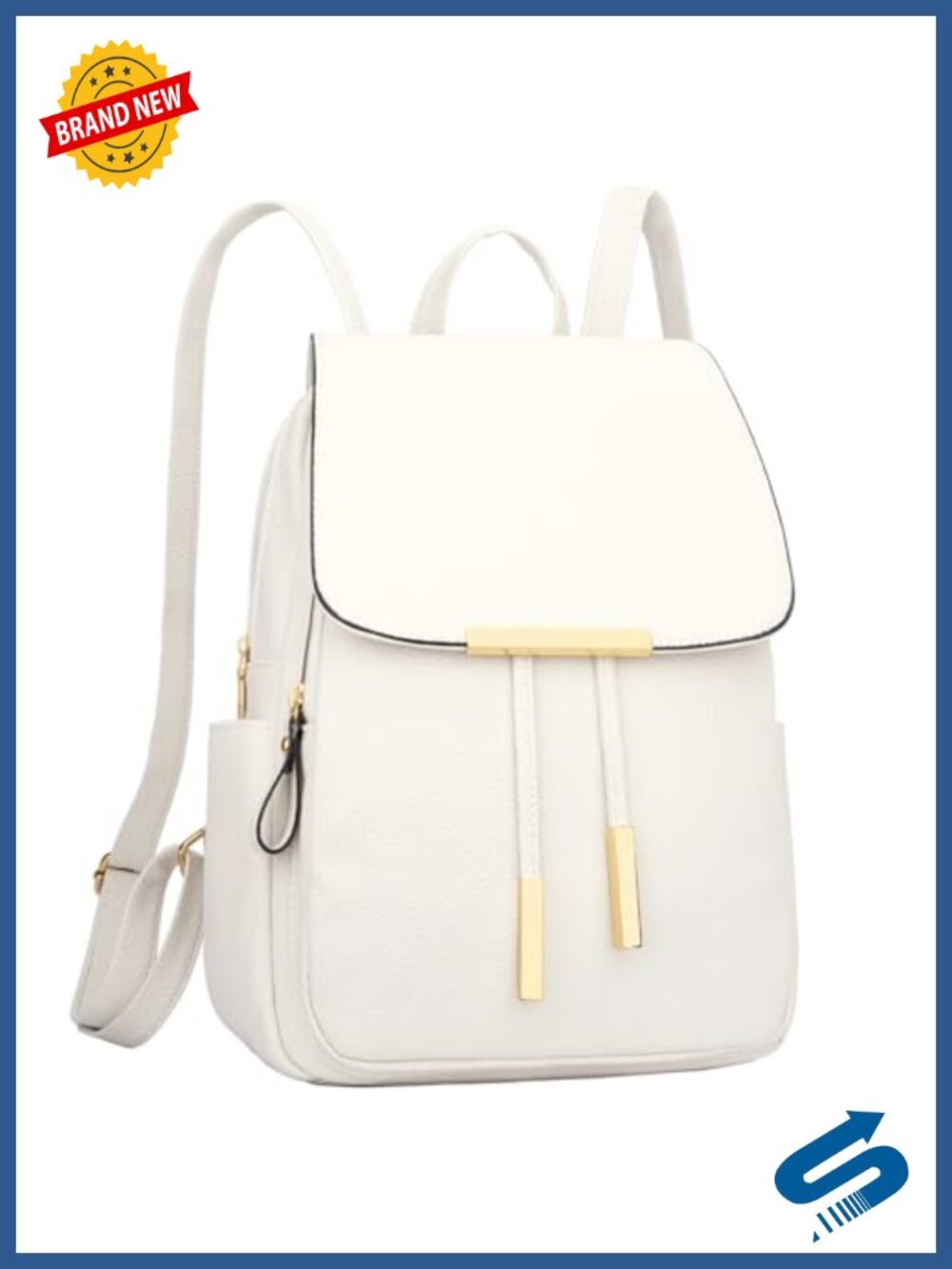 Faux Leather Backpack Purse Medium Daypack Adjustable Travel